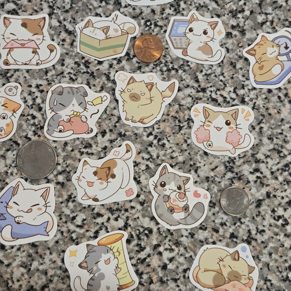 🍒🍒 Cute Cat Stickers Set - Picture 4 of 6